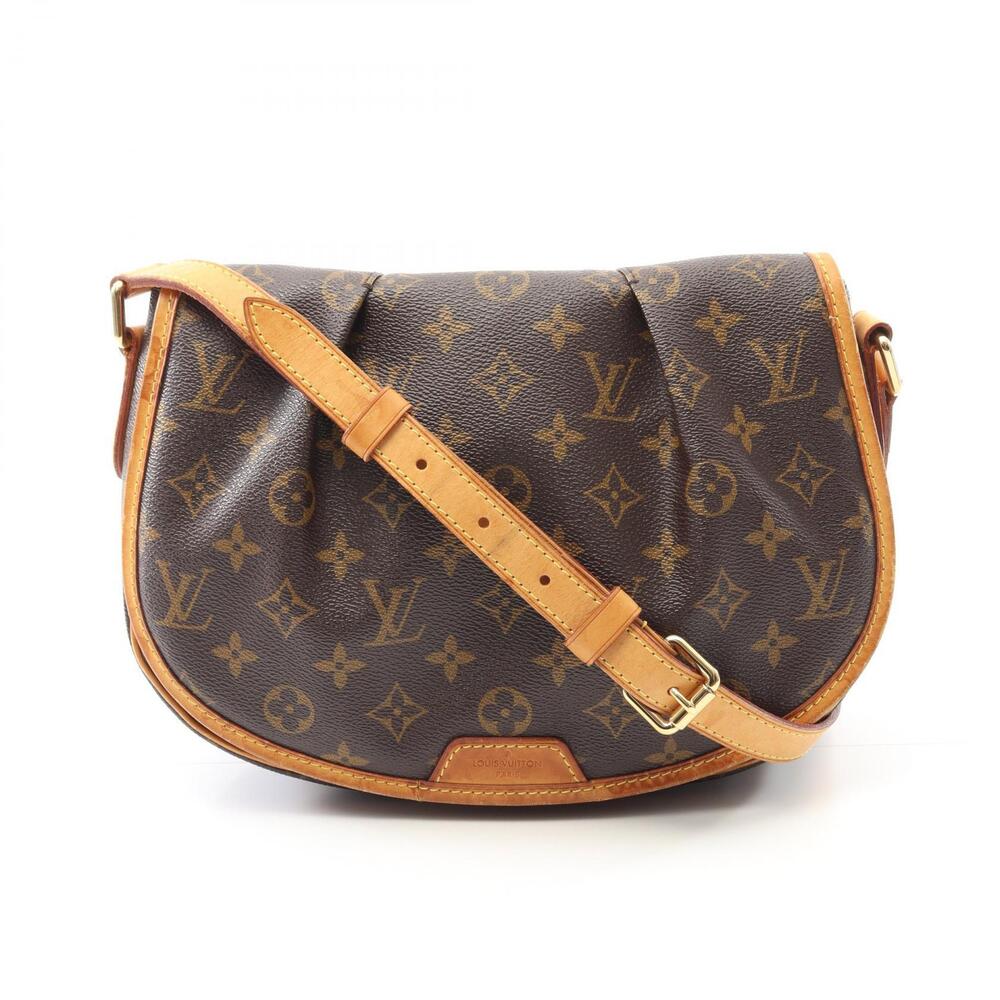 Louis Vuitton Menilmontant Shoulder Bag Canvas Leather Monogram Brown